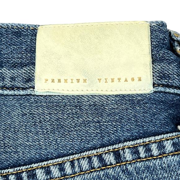 Citizens of Humanity Liya Classic Fit Crop Sz 22" Blue Distressed Summer Sleek - Picture 6 of 14